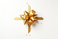 Ribbon gift gold white background. AI generated Image by rawpixel.