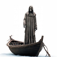 Grim reaper boat sculpture standing. AI generated Image by rawpixel.