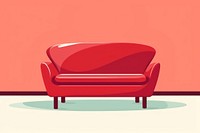 Red sofa furniture chair armchair. AI generated Image by rawpixel.