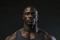 Dark-skinned male athlete portrait adult face. 