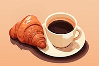 Croissant coffee drink food. 