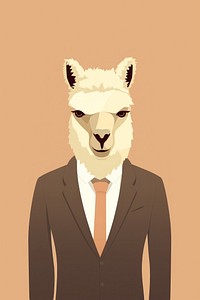 Alpaca wearing a suit animal mammal adult. AI generated Image by rawpixel.