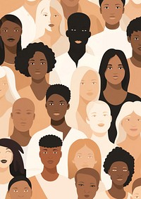 Diverse people standing together illustration. 