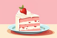 Strawberry Cake strawberry cake dessert. AI generated Image by rawpixel.
