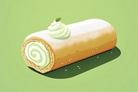 Matcha cream roll dessert food cake. AI generated Image by rawpixel.