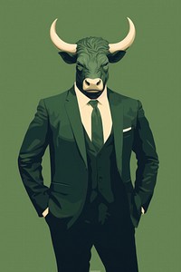 Bull mammal adult suit. AI generated Image by rawpixel.