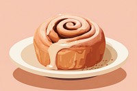 Cinnamon roll dessert icing food. AI generated Image by rawpixel.