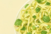 Fettuccine pesto spaghetti pasta food. 