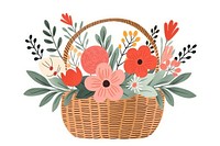 Flower bouquet basket pattern plant. 