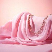 Pink plastic chain necklace jewelry silk.