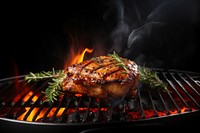 Chicken steak grilling cooking meat. AI generated Image by rawpixel.