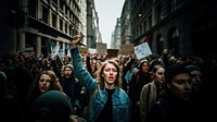 People protesting in the street. AI generated Image by rawpixel.