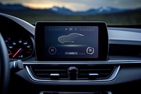 Car entertainment system screen mockup, digital device psd