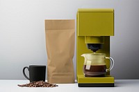 Coffee machine mockup, product packaging psd