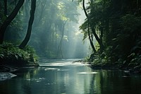 Nature forest vegetation rainforest. AI generated Image by rawpixel.