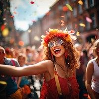 Celebration cheerful portrait glasses. 