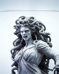 Medusa angry sculpture statue art. 