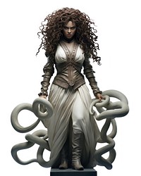 Medusa angry standing adult white background. AI generated Image by rawpixel.
