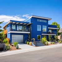 Architecture building suburb garage.