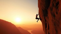 Climbing recreation adventure outdoors. AI generated Image by rawpixel.