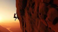 Climbing recreation adventure outdoors. AI generated Image by rawpixel.