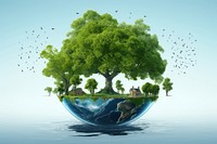 Green tree outdoors planet. AI generated Image by rawpixel.