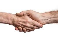 Hands Clasped Old hand handshake white background. AI generated Image by rawpixel.