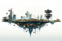 Future Floating cities outdoors city transportation. AI generated Image by rawpixel.
