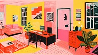 Living room illustration. 