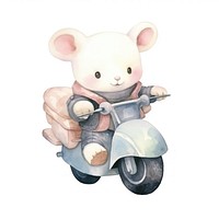 Cute rat riding motocycle motorcycle vehicle mammal. 