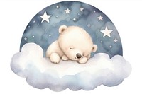 Cute white baby bear sleeping nature mammal. AI generated Image by rawpixel.