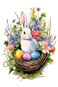 Easter basket rodent mammal. AI generated Image by rawpixel.