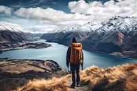 New Zealand backpack hiking backpacking. AI generated Image by rawpixel.