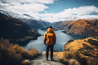 New Zealand backpack backpacking mountain. AI generated Image by rawpixel.