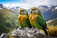 New Zealand parrot landscape animal. AI generated Image by rawpixel.