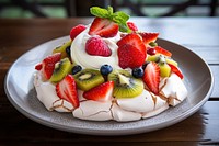 New Zealand dish pavlova dessert fruit. 