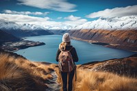 New Zealand backpack hiking backpacking. AI generated Image by rawpixel.