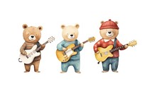 Figurine guitar music bear. 