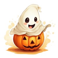 Cute ghost halloween pumpkin anthropomorphic. AI generated Image by rawpixel.