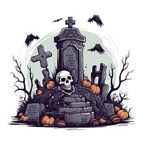 Cute grave halloween drawing tomb. AI generated Image by rawpixel.
