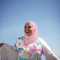 Women's summer pink hijab fashion