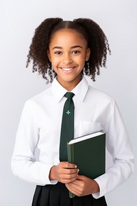 Black girl smile portrait student. 