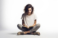 Sitting reading holding adult. AI generated Image by rawpixel.