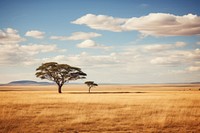 African serengeti nature landscape grassland. AI generated Image by rawpixel.