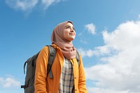 Teenager study abroad looking female scarf. AI generated Image by rawpixel.