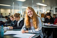 Science classroom student studying happy. AI generated Image by rawpixel.