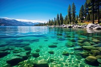 Lake Tahoe landscape outdoors nature. AI generated Image by rawpixel.