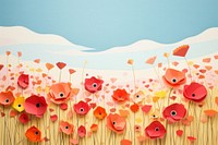 Flower field painting poppy plant. AI generated Image by rawpixel.