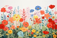 Flower field painting outdoors pattern. 