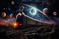 Train astronomy universe outdoors. AI generated Image by rawpixel.